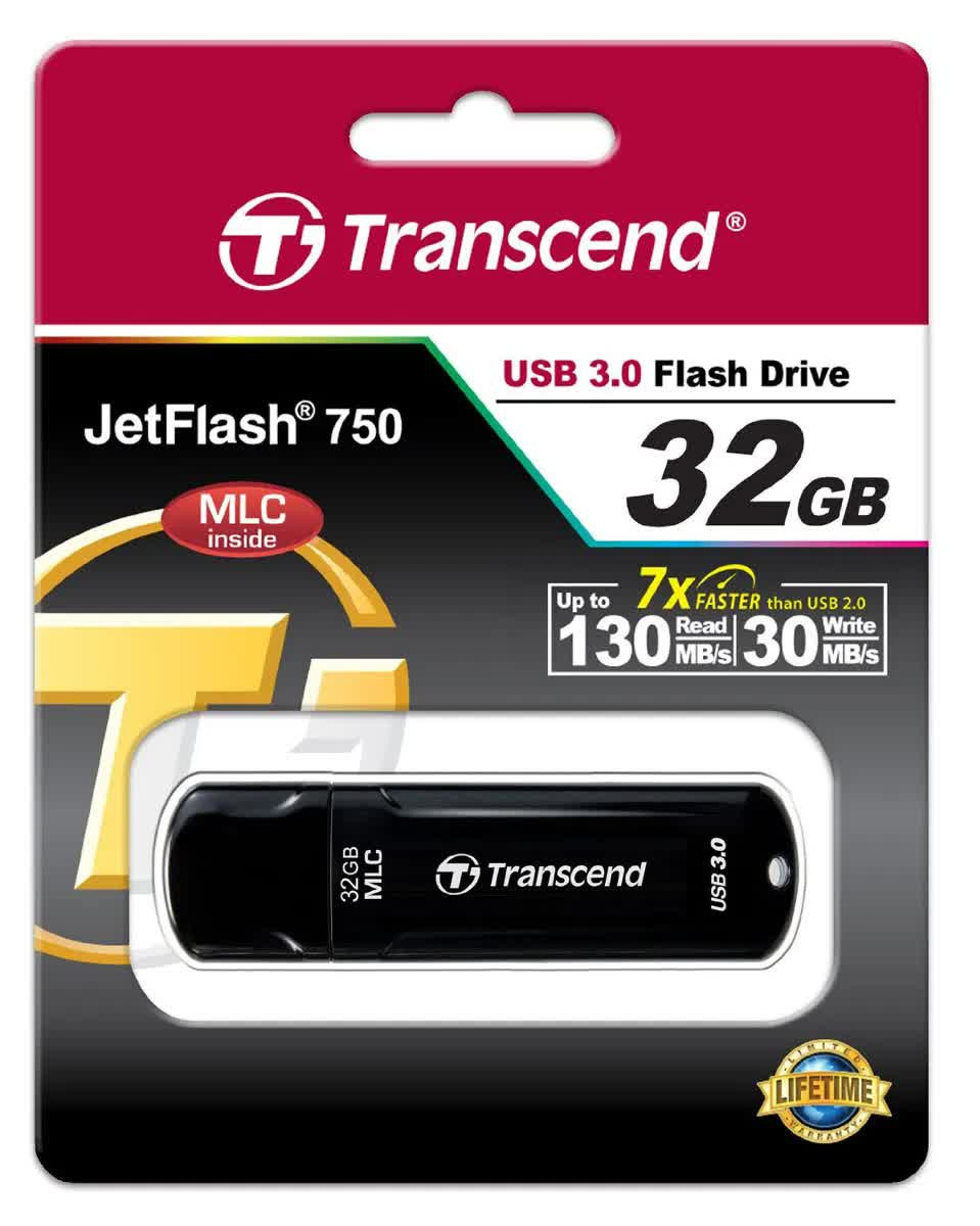 - Transcend JETFLASH 750 Black 32GB