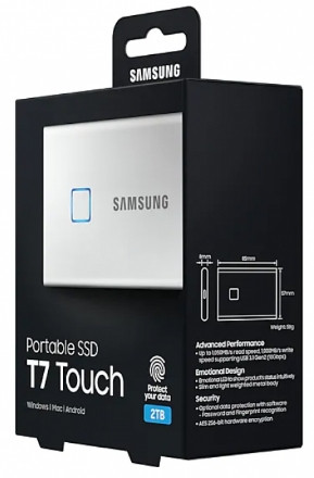 ������������� ���������� Samsung SSD T7 Touch 2TB USB Type-C (����������)