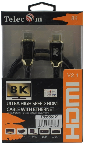 Кабель VCOM HDMI 19M/M 2.1 (TCG300-1M)