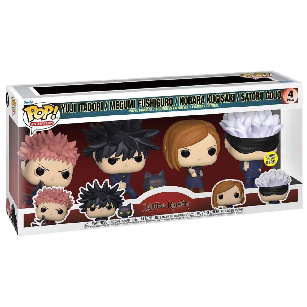  Funko POP Animation: Jujutsu Kaisen  Yuji Itadori / Megumi Fushiguro / Nobara Kugisaki / Satoru Gojo [Glows In The Dark] (4 )