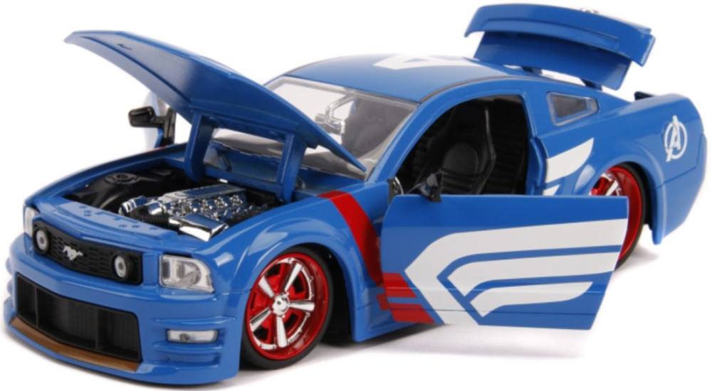   Hollywood Rides Marvel: Avengers  2006 Ford Mustang GT With Captain America 1:24 (2 )