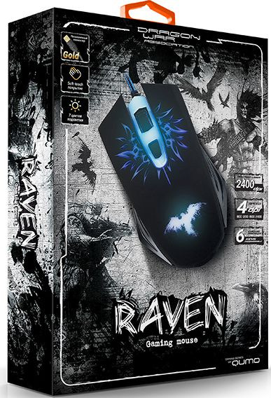Мышь Qumo Raven проводная оптическая игровая с подсветкой для PC