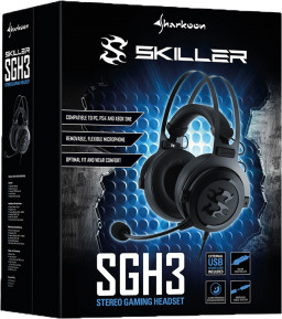 Гарнитура Sharkoon Skiller SGH3 проводная игровая (чёрный)(4044951020713)