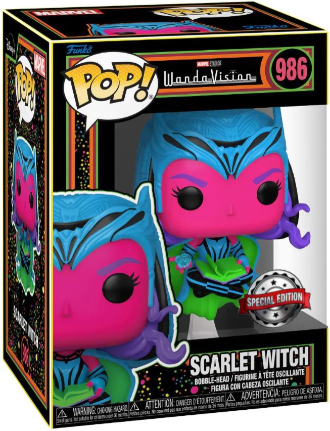  Funko POP Marvel: Wanda / Vision  Scarlet Witch [Black Light] Exclusive Bobble-Head (9,5 )