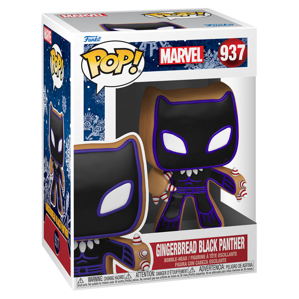 Фигурка Funko POP Marvel: Holiday – Gingerbread Black Panther Bobble-Head (9,5 см)