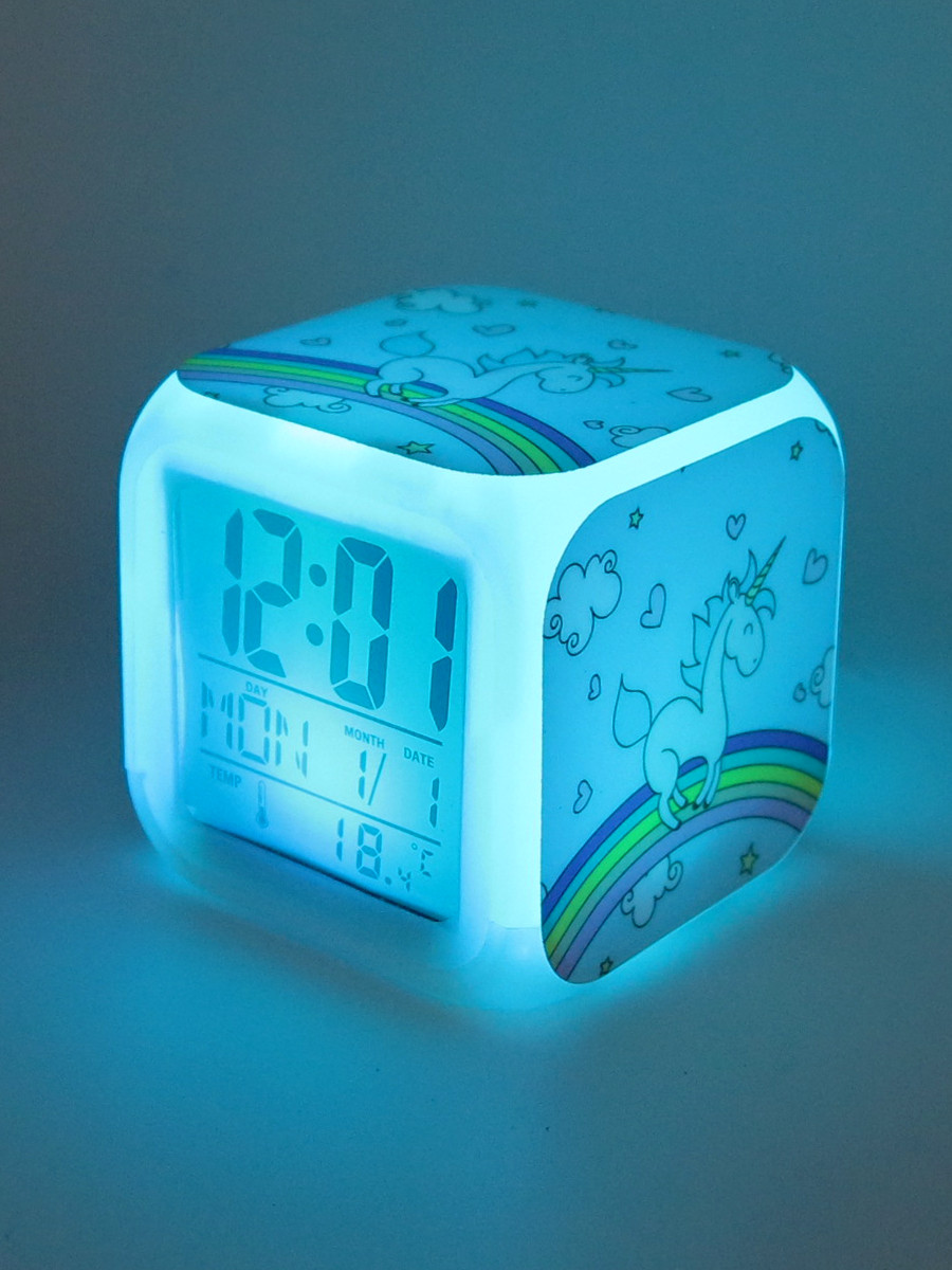 Часы-будильник Единорог №18 (с подсветкой)