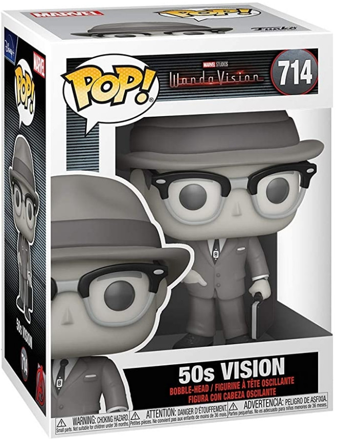 Фигурка Funko POP Marvel: Wanda / Vision – 50s Vision Black & White With Chase Bobble-Head (9,5 см)