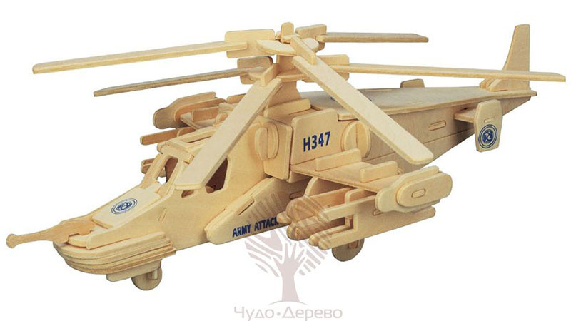 Конструктор 3D-пазл Вертолёт Чёрная акула