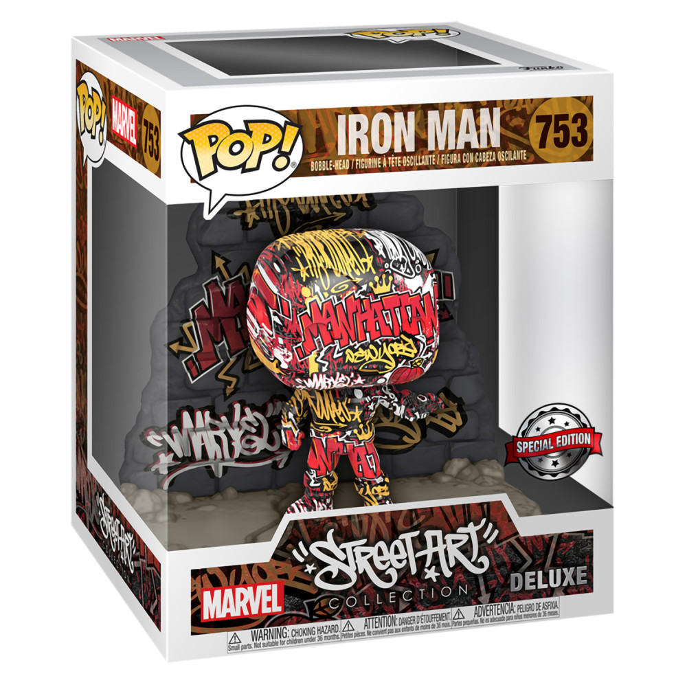 ������� Funko POP: Marvel Street Art Collection � Iron Man Bobble-Head Deluxe (9,5 ��)