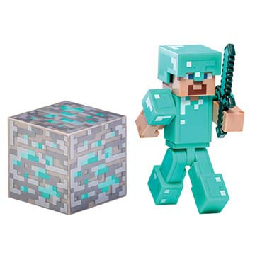 Фигурка Minecraft Steve with Diamond Armor с аксессуарами (6 см)