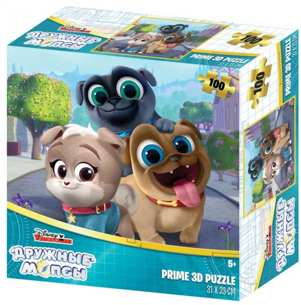 Super 3D Puzzle: Дружные мопсы (100 элементов)