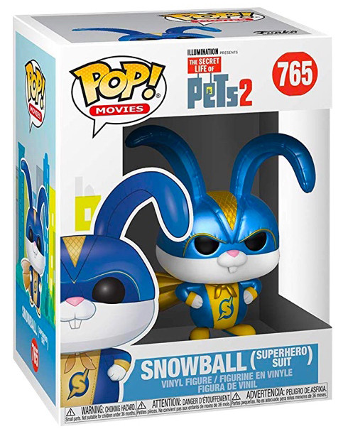  Funko POP Movies: The Secret Life of Pets 2  Snowball Superhero Suit (9,5 )