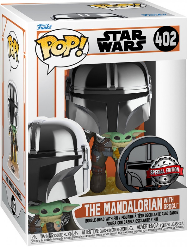 Фигурка Funko POP: Star Wars –  Mandalorian With Grogu Bobble-Head (9,5 см)