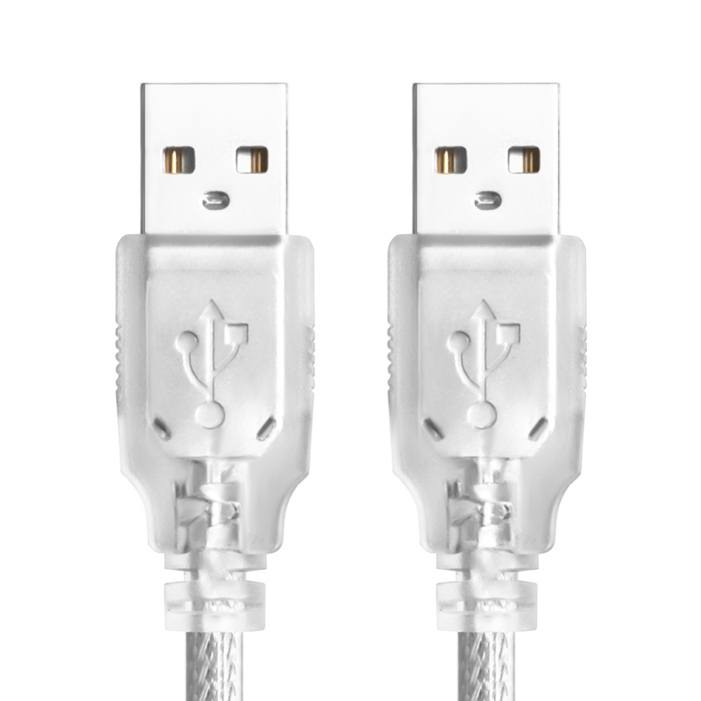 Кабель Greenconnect USB 2.0 AM/AM, 1.0 м прозрачный (GCR-UM3M-BB2S-1.0m)