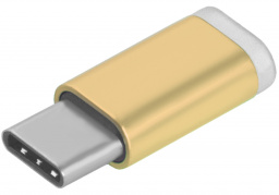 Переходник Greenconnect USB Type C на micro USB 2.0, M/F (золотистый) (GCR-UC3U2MF-G)