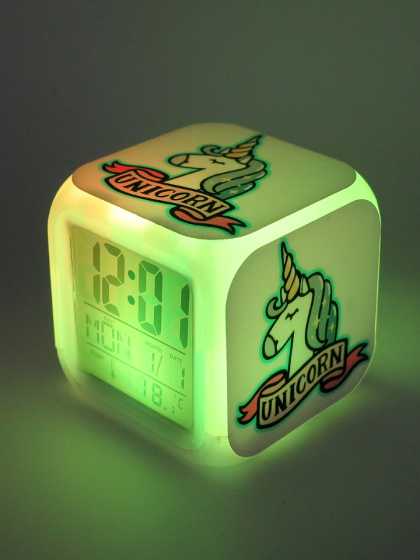 Часы-будильник Единорог №17 (с подсветкой)