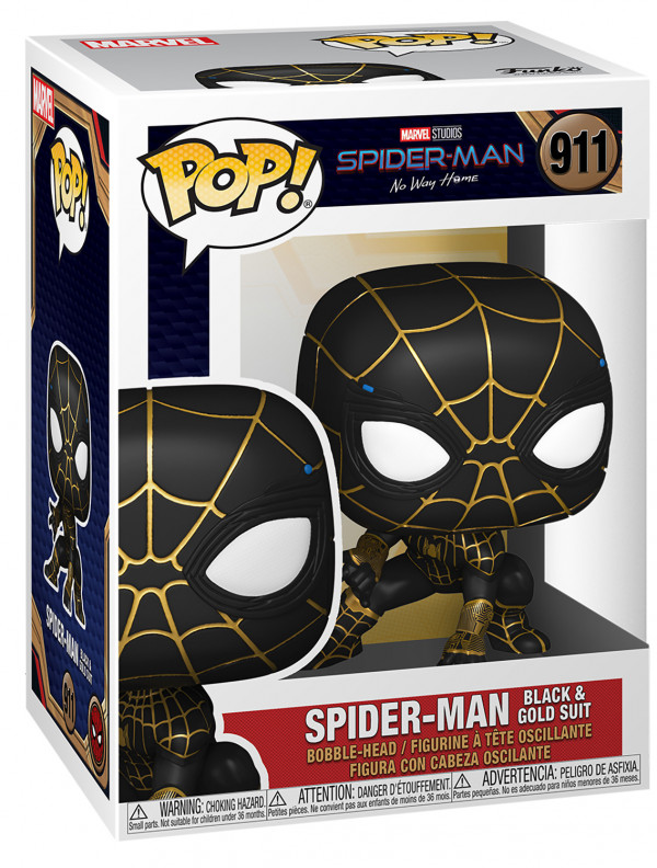 Фигурка Funko POP Marvel: Spider-Man No Way Home – Spider-Man Black & Gold Suit Bobble-Head (9,5 см)