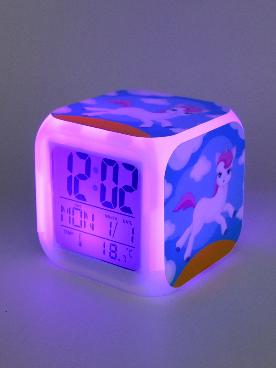 Часы-будильник Единорог №10 (с подсветкой)