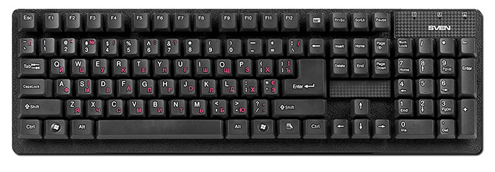 Клавиатура SVEN Standard 301 проводная для PC (черный)(SV-03100301UB)