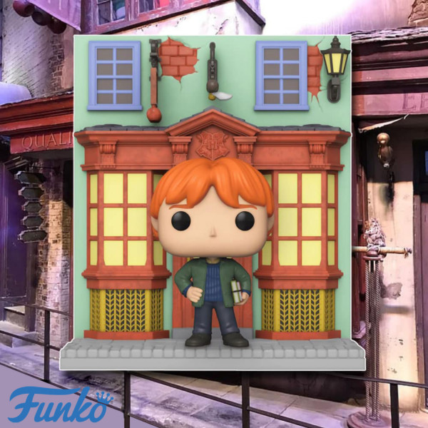 Фигурка Funko POP Deluxe: Harry Potter – Diagon Alley Ron Weasley With Quidditch Supplies Store Exclusive (9,5 см)