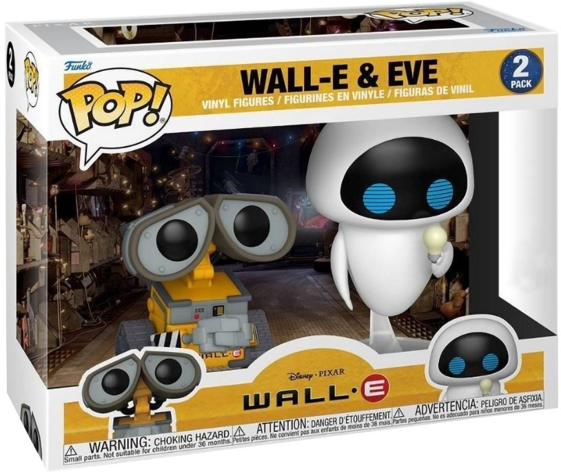  Funko POP Disney: Wall-E  Wall-E & Eve With Lightbulb Exclusive 2-Pack (9,5 )