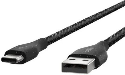 Кабель Belkin DURATEK PLUS USB-A/USB-C с ремешком, 1,2м (черный) (F2CU069bt04-BLK)