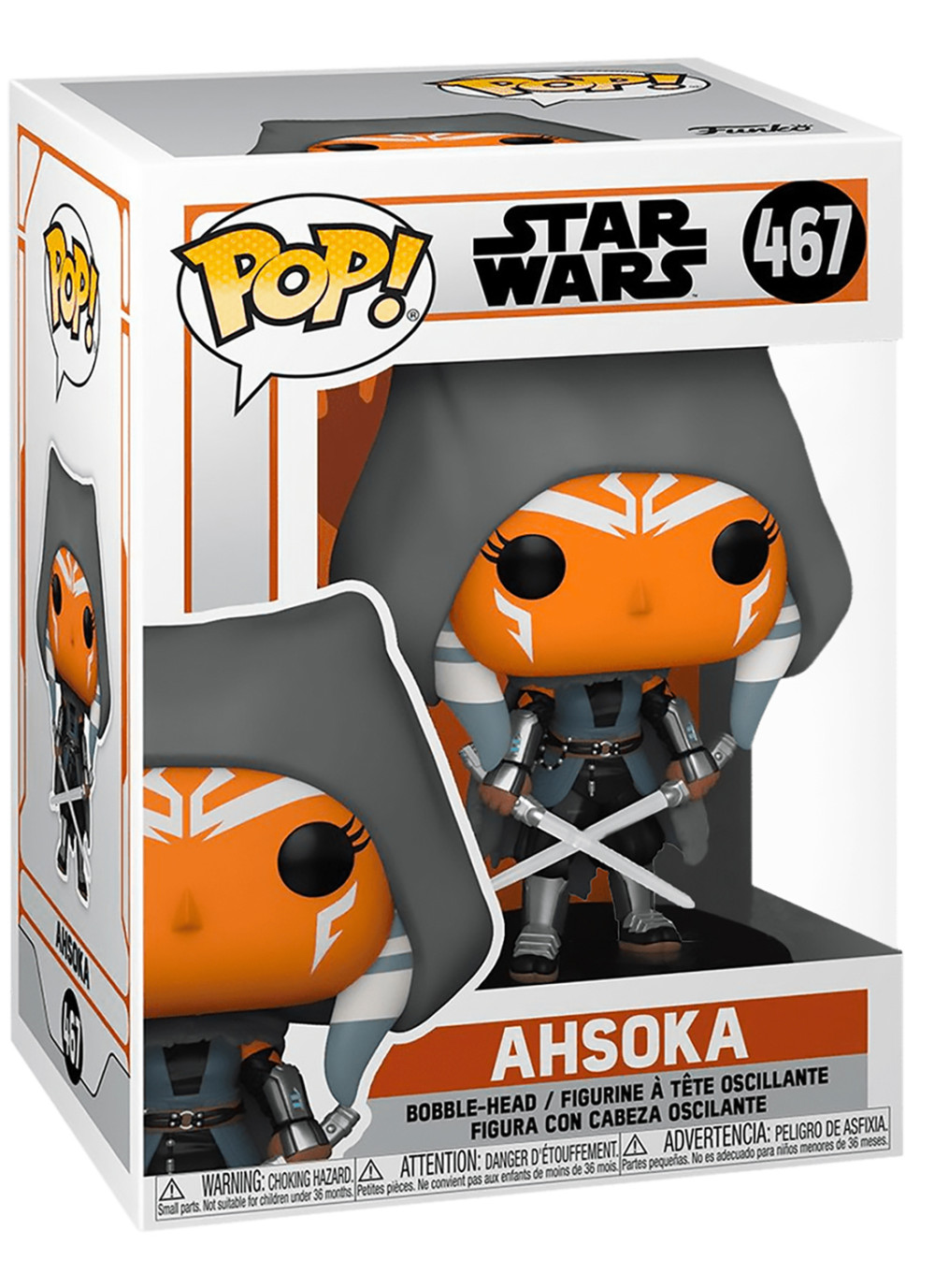  Funko POP: Star Wars The Mandalorian  Ahsoka Hooded Bobble-Head (9,5 )