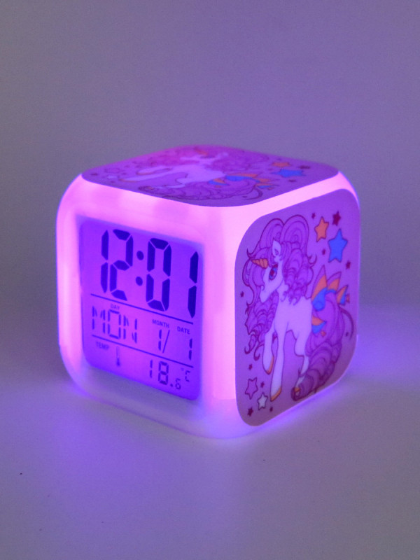 Часы-будильник Единорог №23 (с подсветкой)
