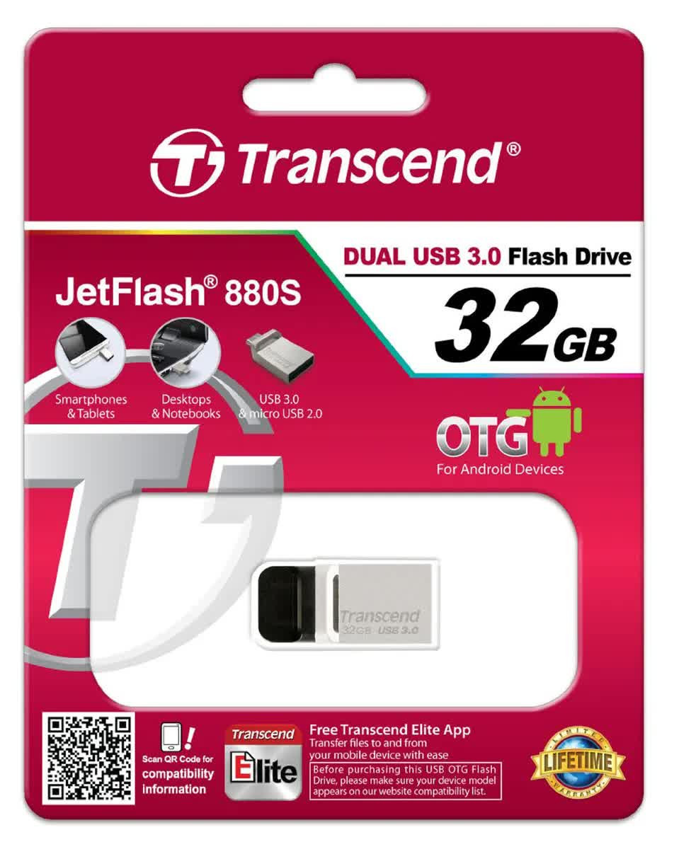 - Transcend JetFlash 880 Silver Plating 32GB