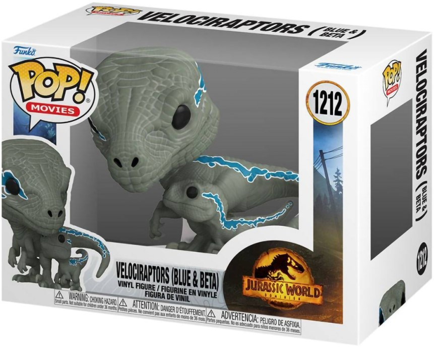  Funko POP Movies: Jurassic World Dominion  Velociraptors Blue & Beta (9,5 )