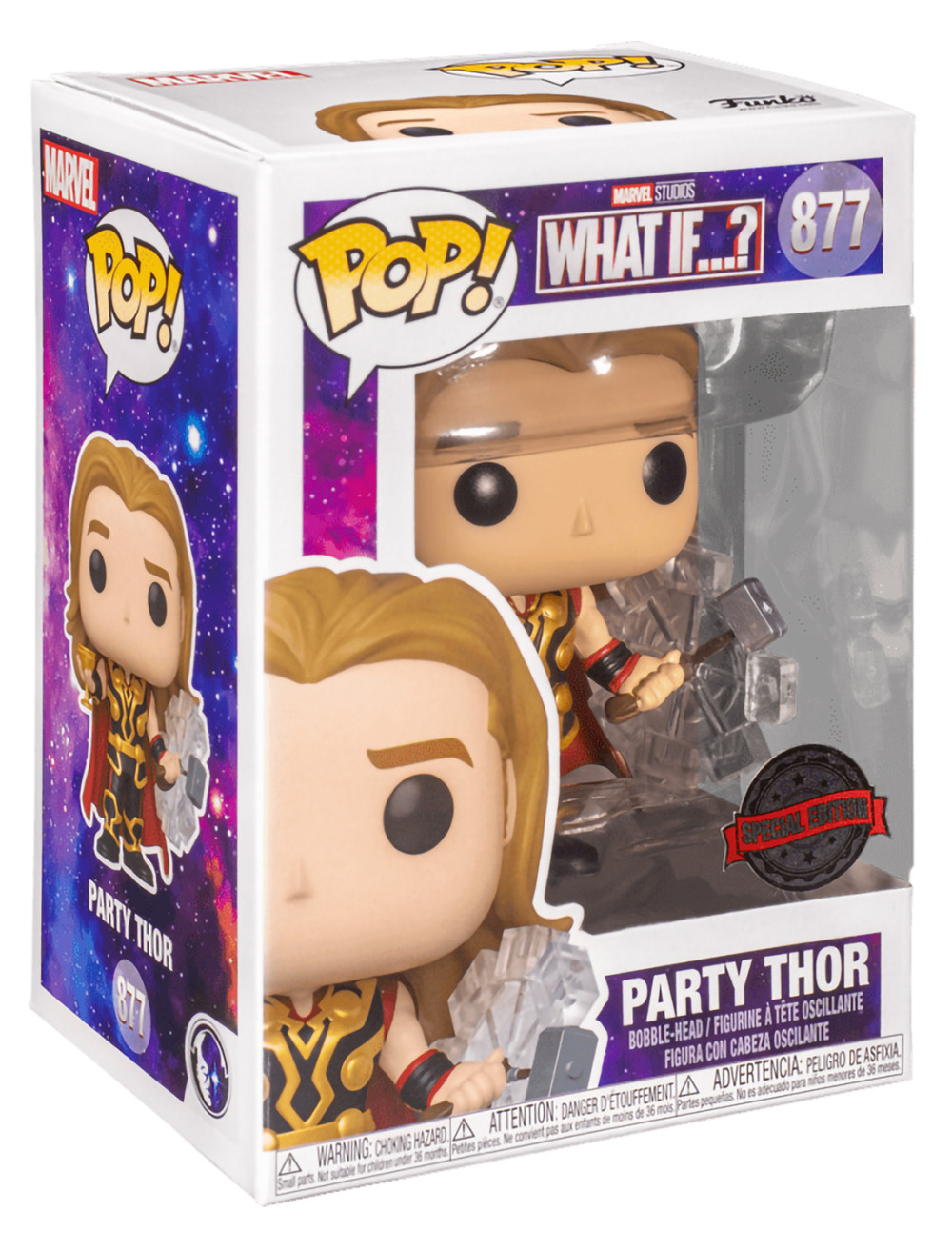 Фигурка Funko POP: Marvel What If...? – Party Thor Exclusive Bobble-Head (9,5 см)
