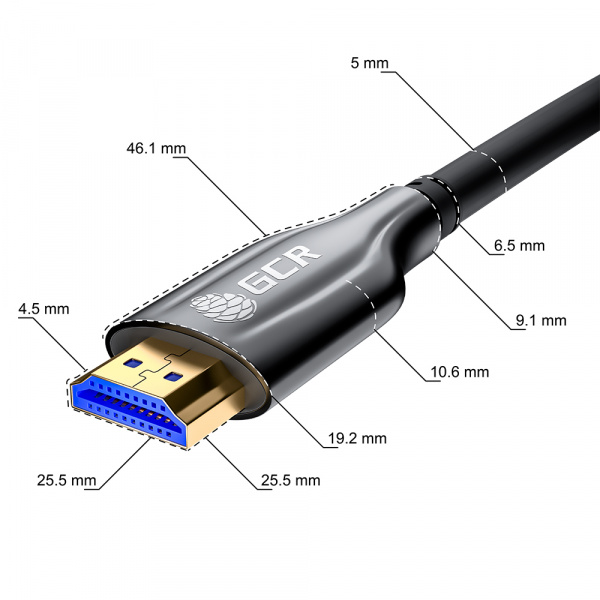 Кабель GCR HDMI 2.1 8K 60Hz оптический 40 м для подключения SmartTV, AppleTV, Xbox Series X, PS5 (GCR-52436)