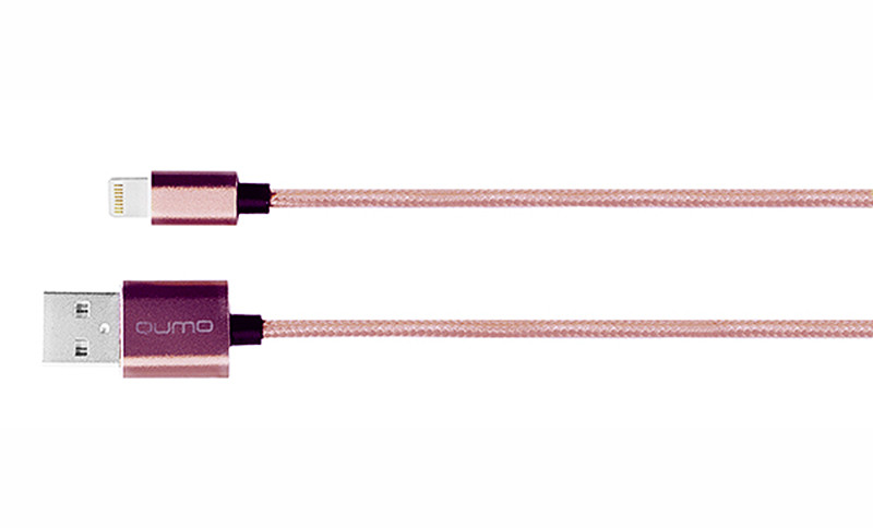Кабель Qumo MFI c разъемом Apple 8 pin для iPod / iPhone / iPad (розовое золото)