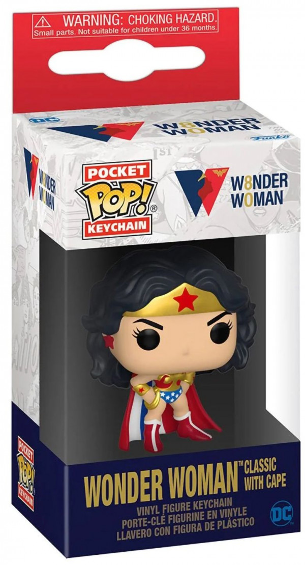 Брелок Funko POP DC Wonder Woman: 80 Years – Wonder Woman Classic With Cape