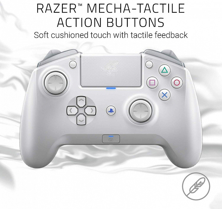 Геймпад Razer: Raiju Tournament Edition Mercury беспроводной игровой для PS4 / PC (RZ06-02610300-R3G1)