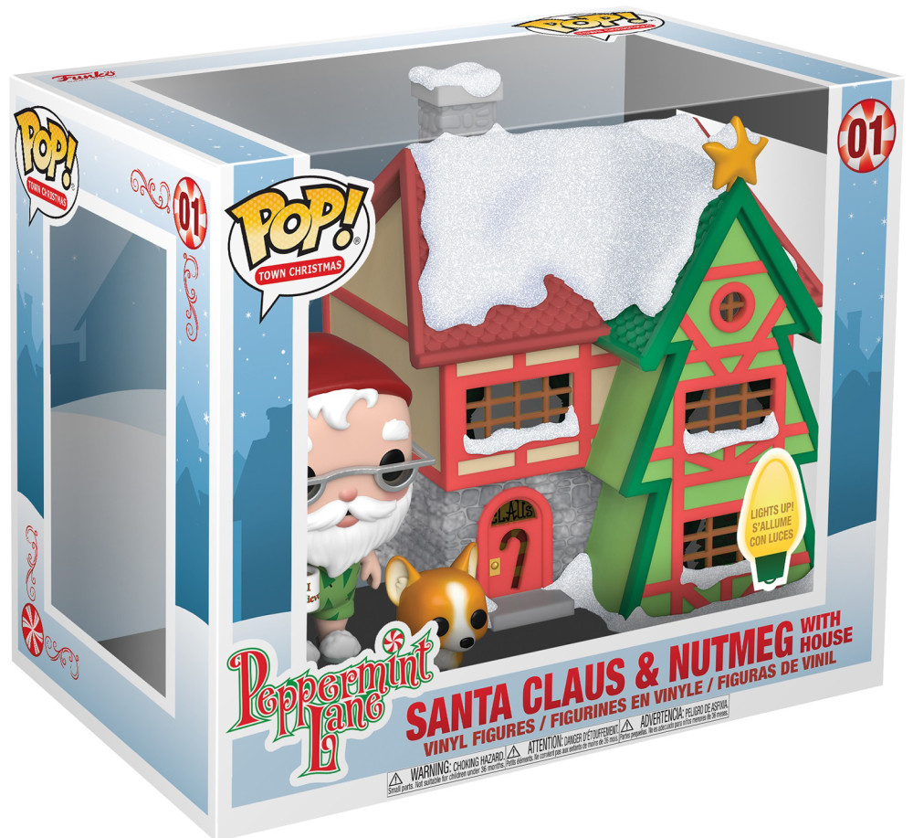  Funko POP Town Christmas: Peppermint Lane  Santa Claus & Nutmeg With Hous