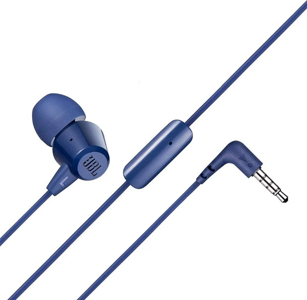 Наушники JBL C 50 HI проводные внутриканальные (синий) (JBLC50HIBLU)