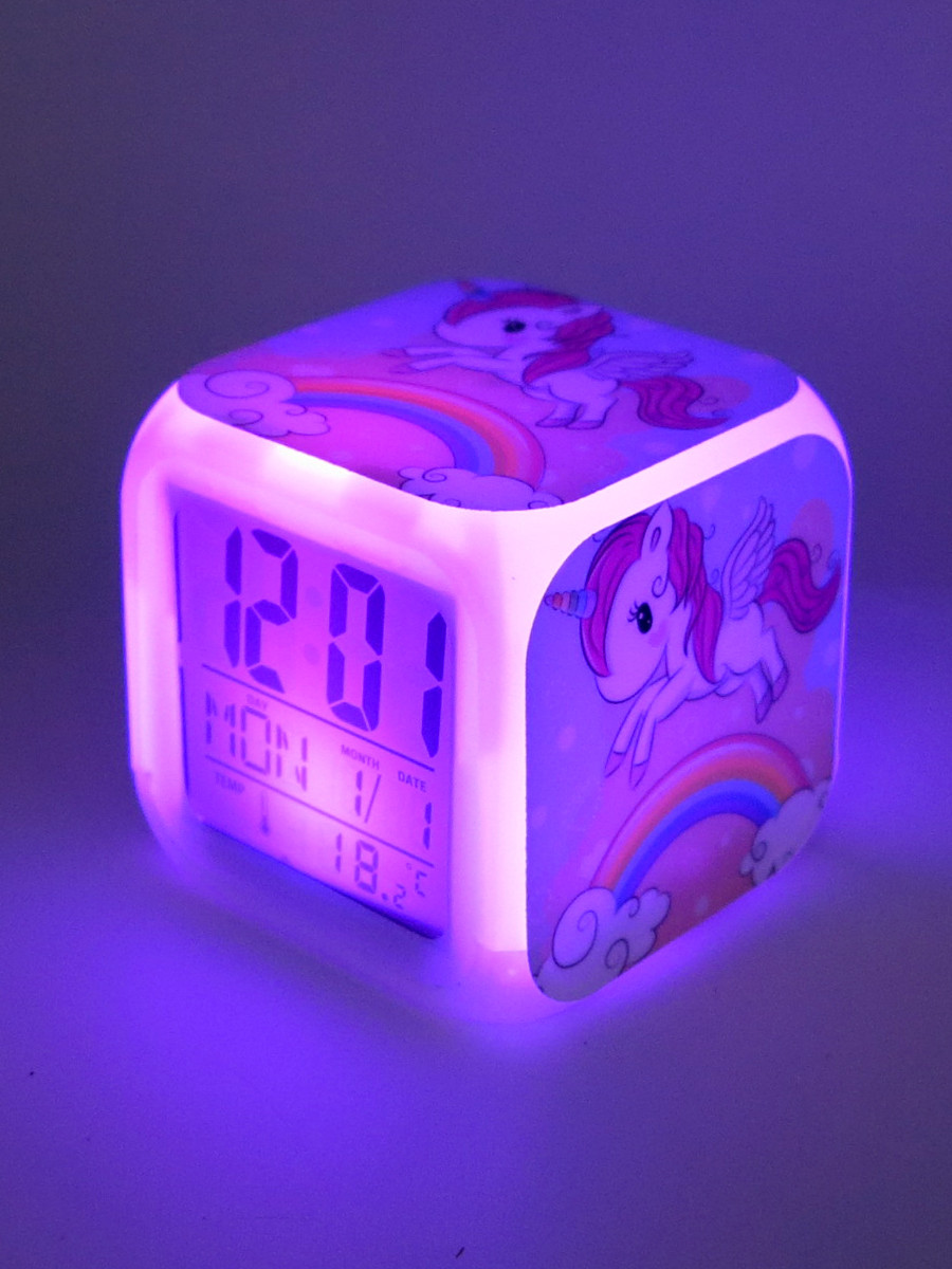 Часы-будильник Единорог №13 (с подсветкой)