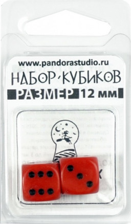 Набор кубиков Симпл (12 мм, 2 шт, красный)