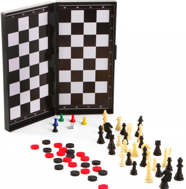 Настольная игра Удачная партия 3 в 1: Шашки + шахматы (бродилка)