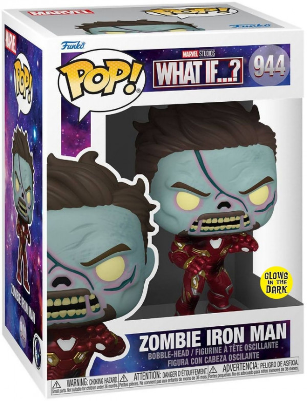 Фигурка Funko POP Marvel What If...? – Zombie Iron Man Glows In The Dark Exclusive Bobble-Head (9,5 см)