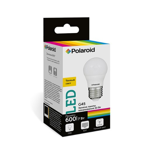    Polaroid 220V G45 7W 3000K E27 600lm, 5