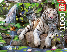 Puzzle Белые Бенгальские Тигры (1000 деталей)
