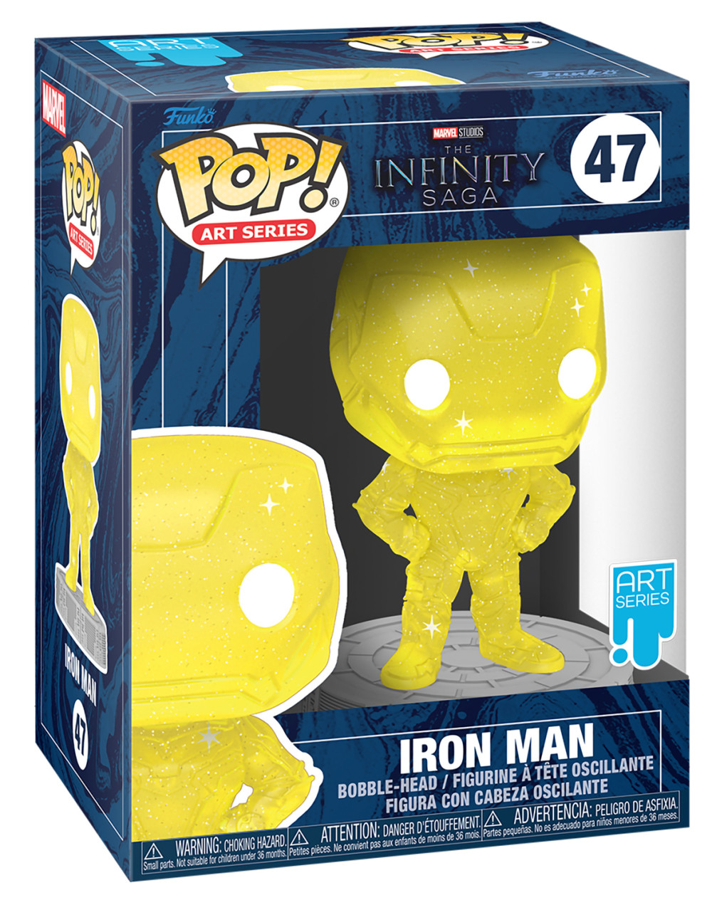  Funko POP Art Series: Marvel Infinity Saga  Iron Man Yellow With Case Bobble-Head Exclusive (9,5 )