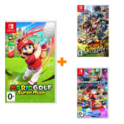  Mario Sport (Mario Kart 8 Deluxe + Mario Strikers + Mario Golf)  Nintendo Switch