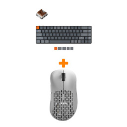 ����� ���� Pulsar Xlite Wireless V2 Competition Mini White + ���������� Keychron K7 Low Profile, RGB, Brown Switch