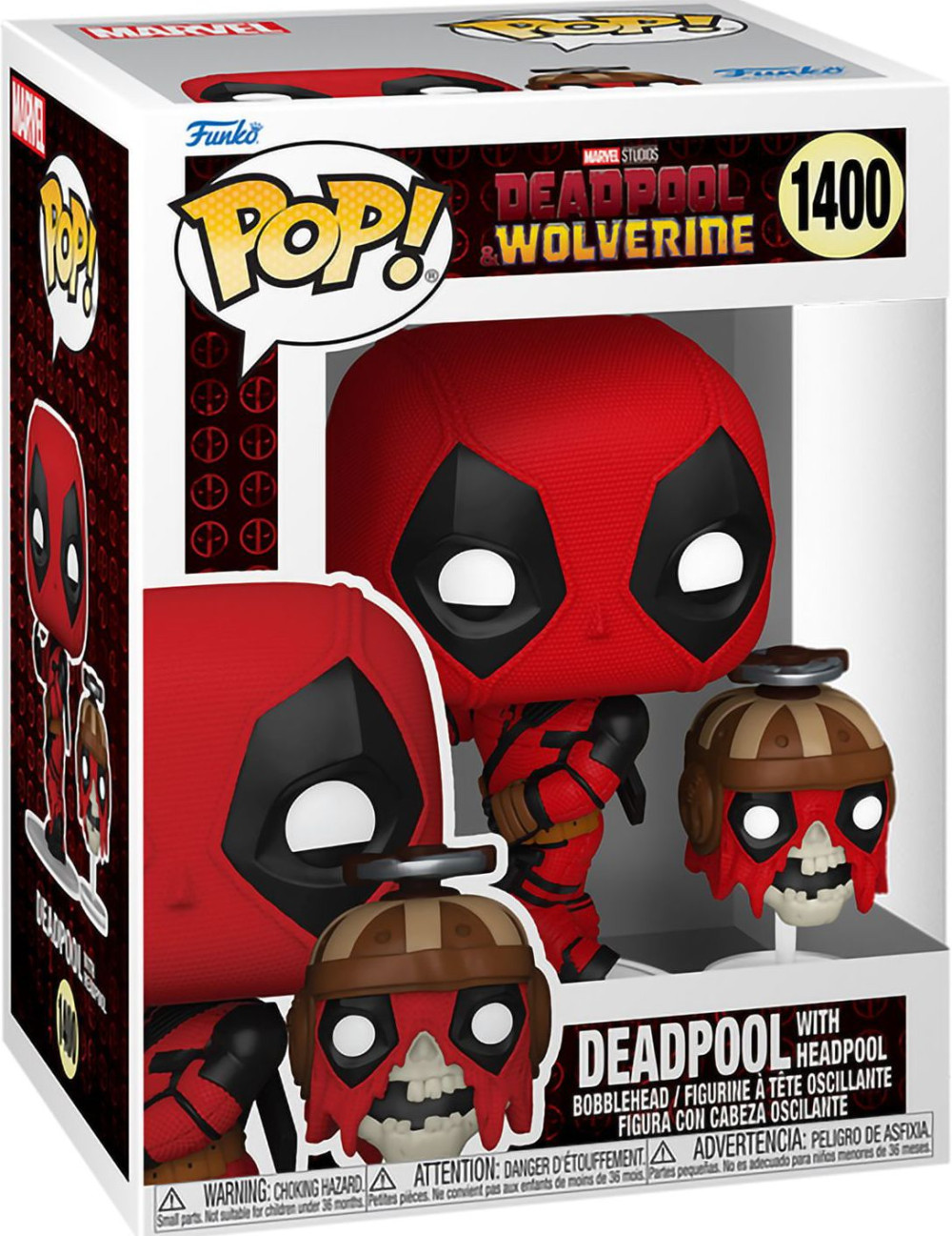  Funko POP Marvel: Deadpool 3  Deadpool with Headpool Bobble-Head (9,5 )
