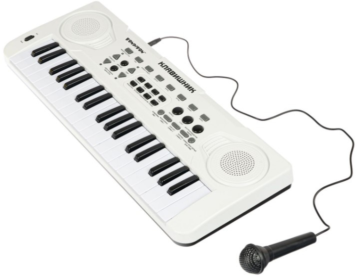 Синтезатор детский Bondibon «Клавишник» с микрофоном (ВВ4947)