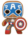 Фигурка Funko POP Marvel: Holiday – Gingerbread Captain America Bobble-Head (9,5 см)