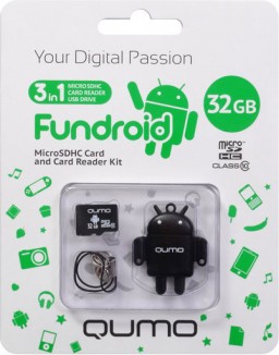   Qumo MicroSDHC 32  class 10 + USB  Fundroid    ()